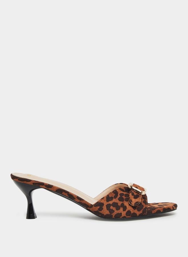 Styli Animal Print Open Toe Mules - Image 1